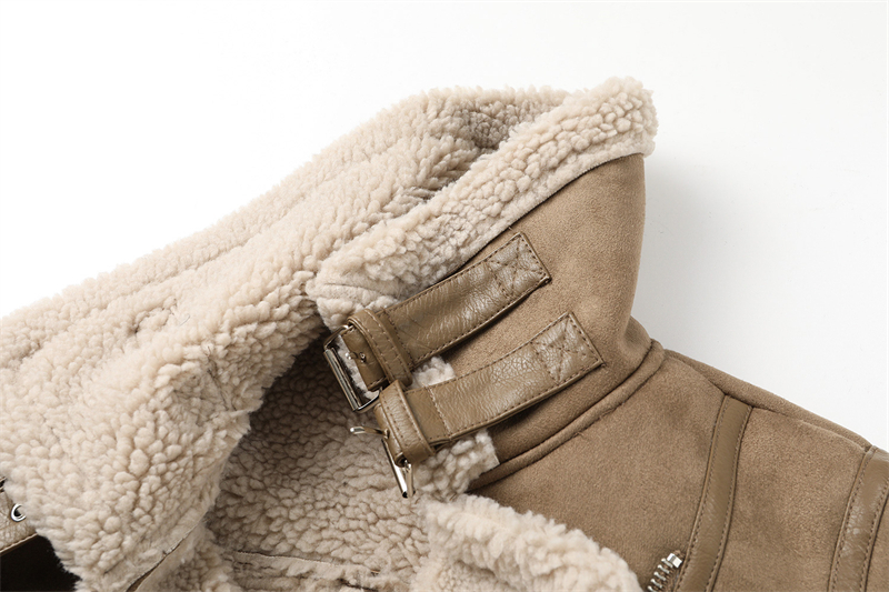 Women's Lambswool Motorcycle Jacket | Thick Winter Coat 9 Women's Lambswool Motorcycle Jacket | Thick Winter Coat