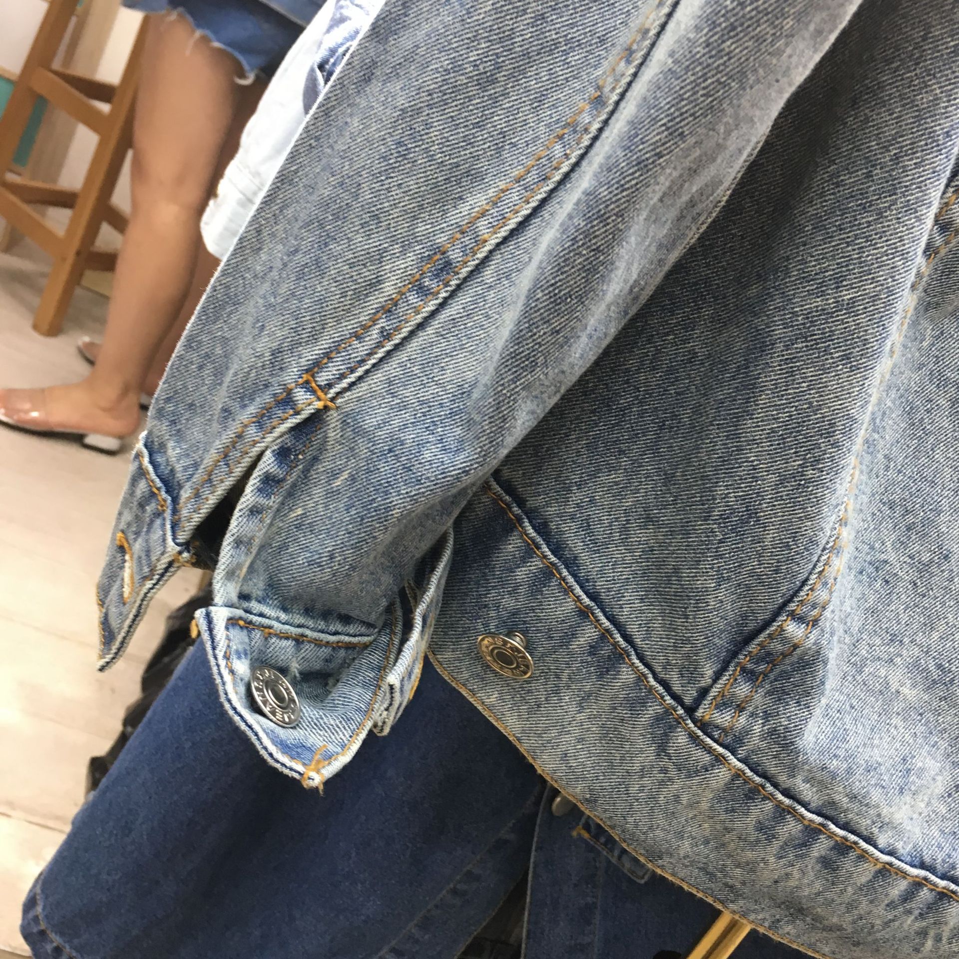 Women's Pearl Beaded Denim Jacket | Loose Fit 9 Women's Pearl Beaded Denim Jacket | Loose Fit