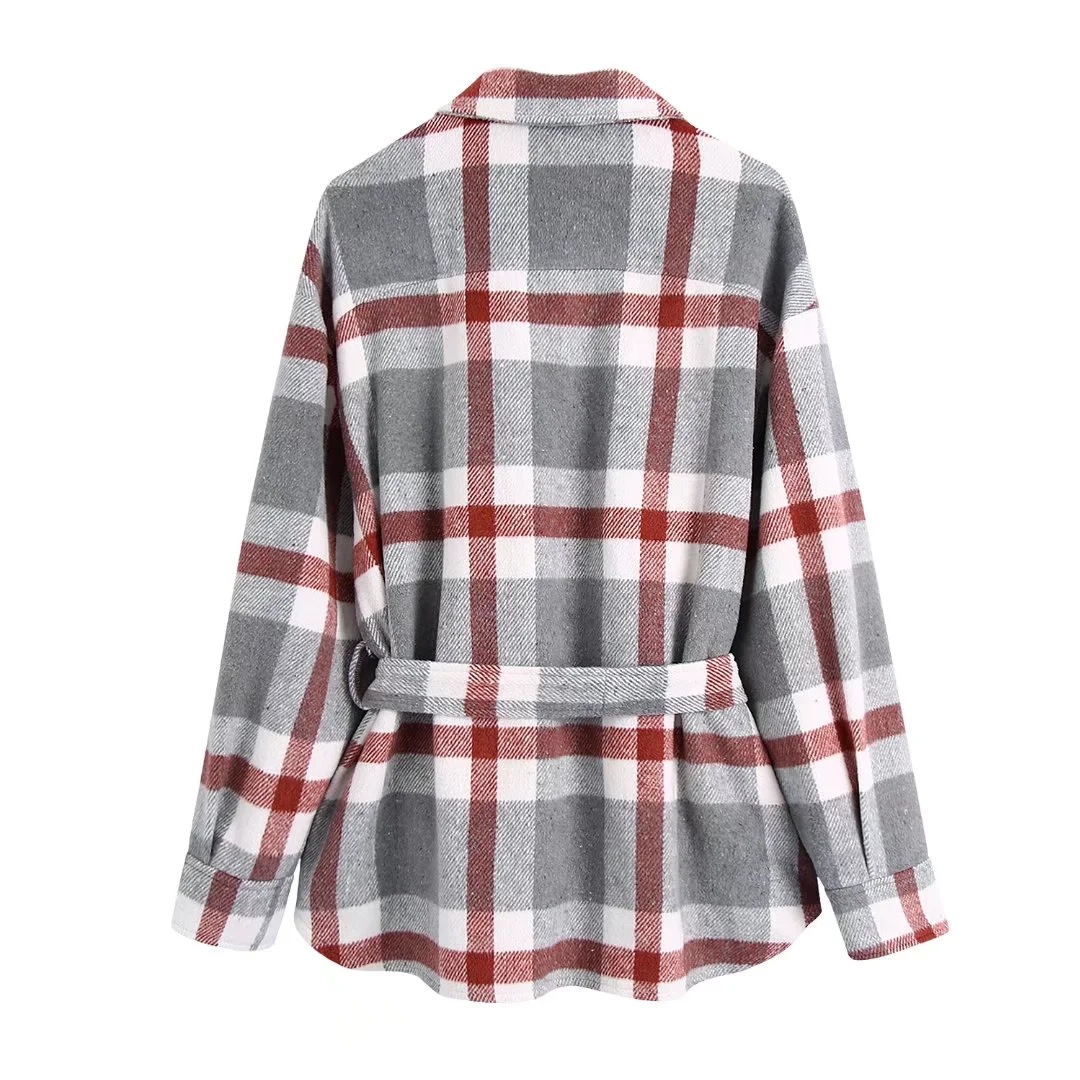 Women's Plaid Woollen Shacket | Oversized Shirt