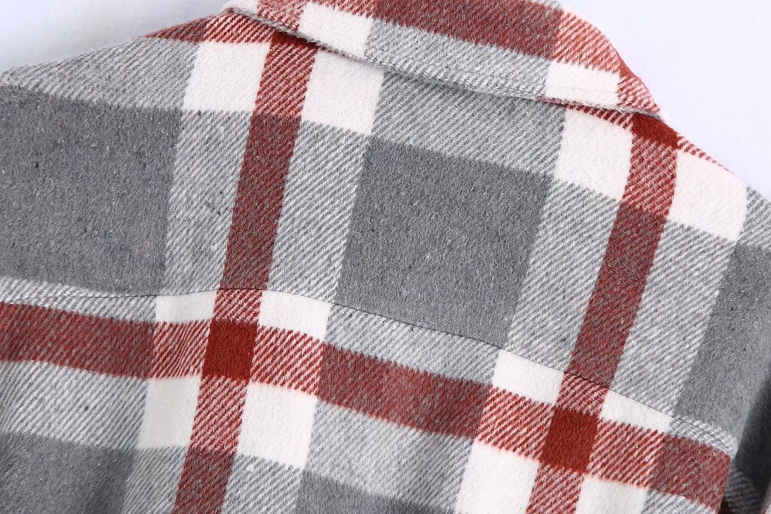 Women's Plaid Woollen Shacket | Oversized Shirt