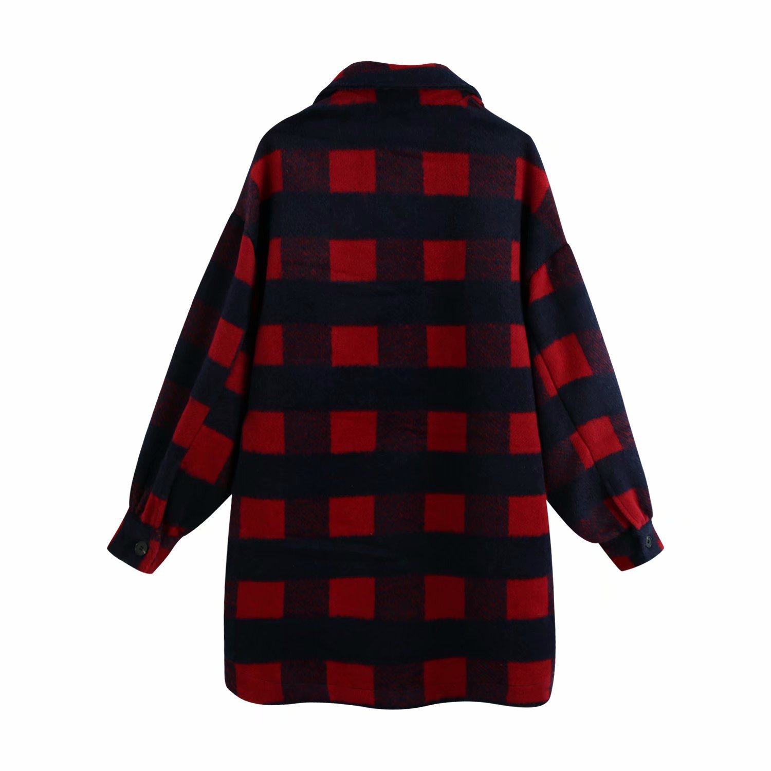 Women's Plaid Woollen Shacket | Pocket Embellished Coat 15 undefined