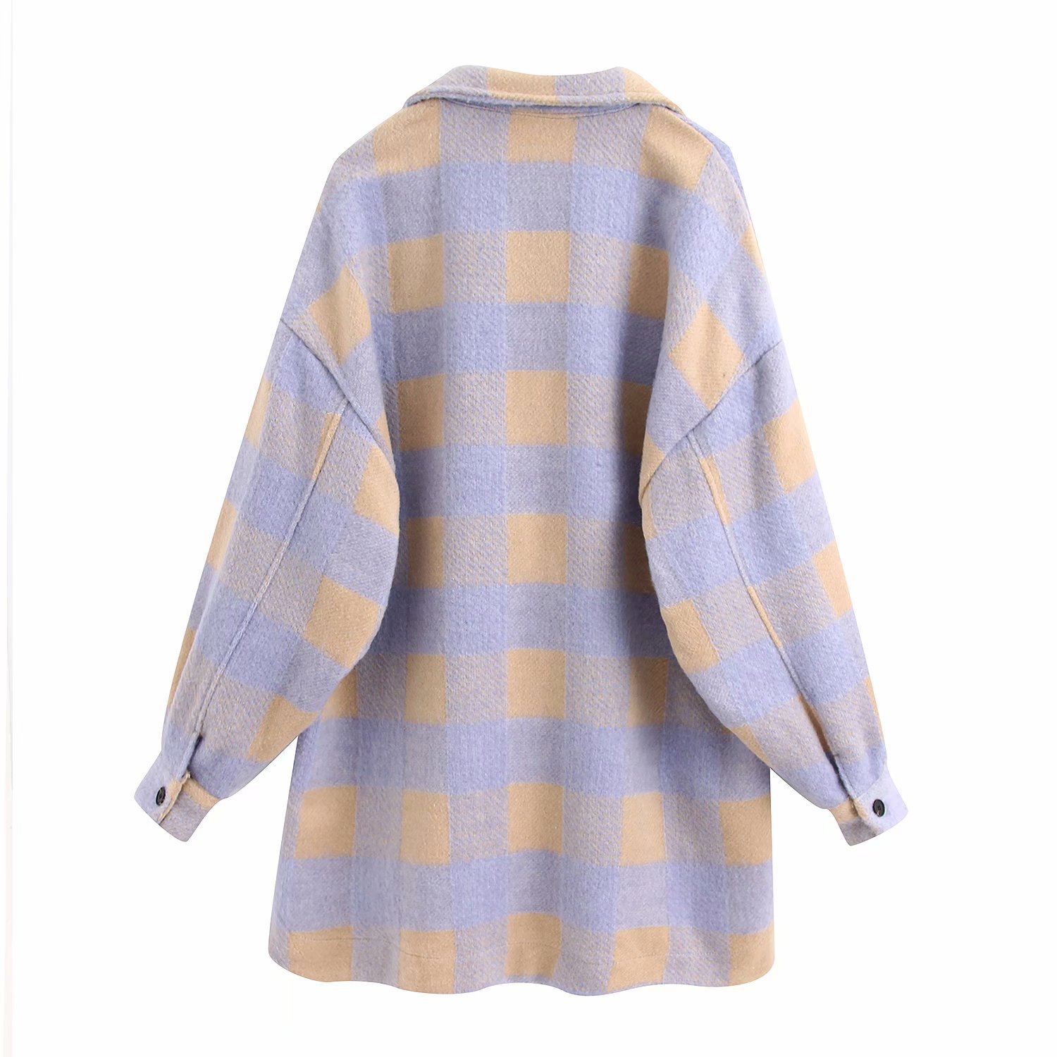 Women's Plaid Woollen Shacket | Pocket Embellished Coat 17 undefined