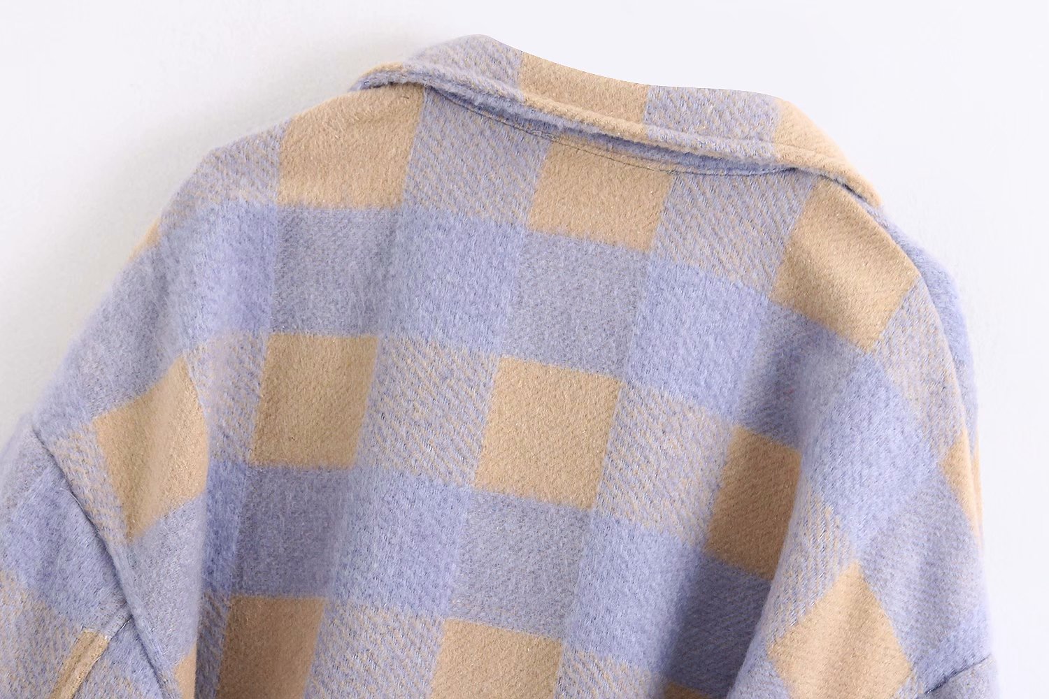 Women's Plaid Woollen Shacket | Pocket Embellished Coat 21 undefined