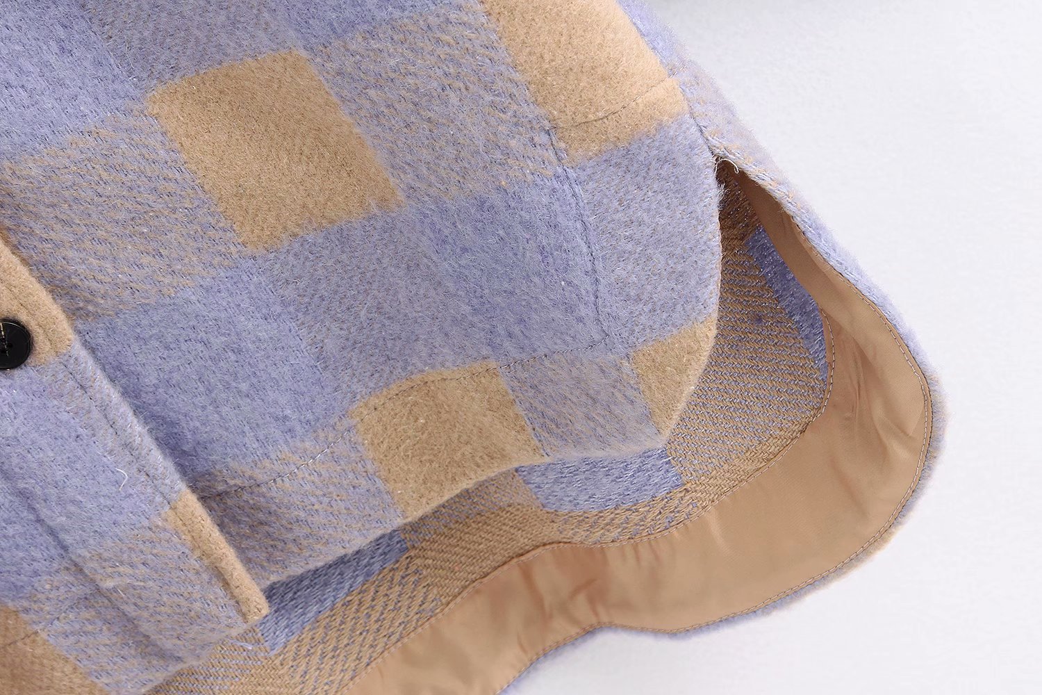 Women's Plaid Woollen Shacket | Pocket Embellished Coat 26 undefined