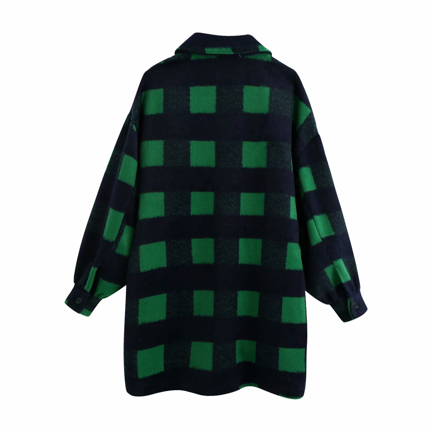 Women's Plaid Woollen Shacket | Pocket Embellished Coat 14 undefined