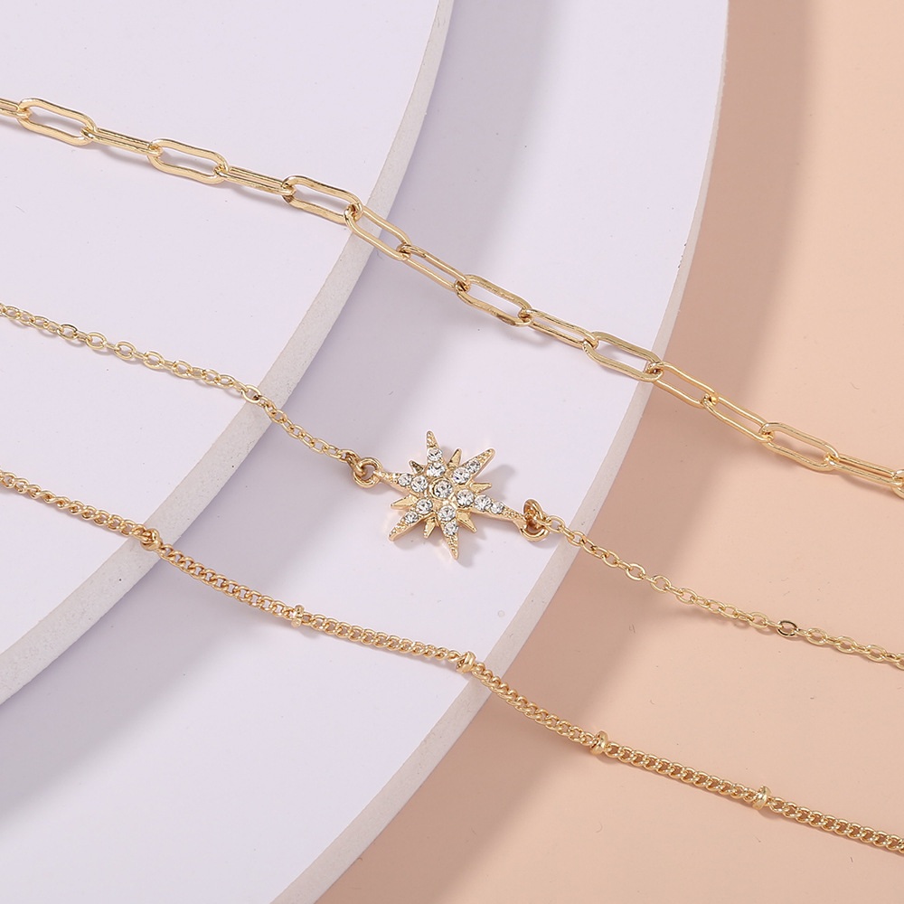 Women's Rhinestone Bracelet Set | 3-Piece Multi-Layer Bangle