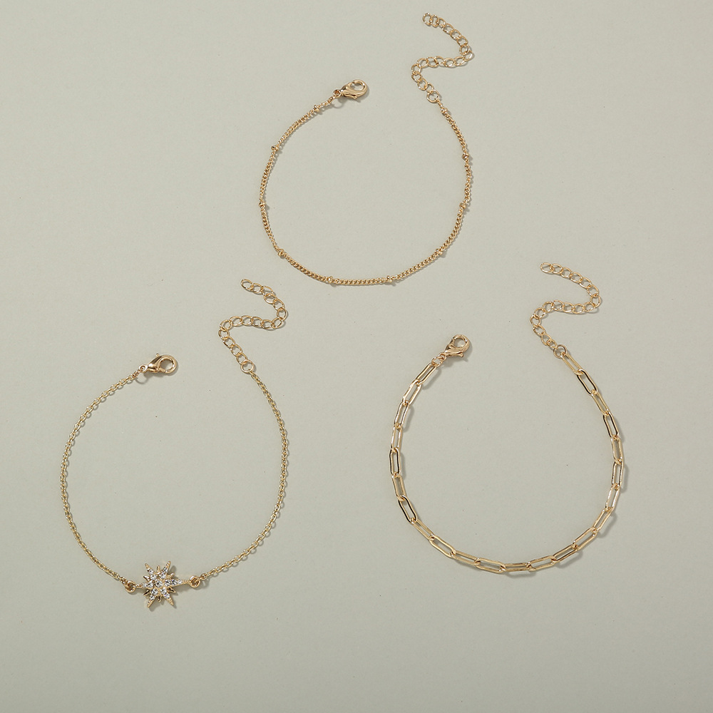 Women's Rhinestone Bracelet Set | 3-Piece Multi-Layer Bangle