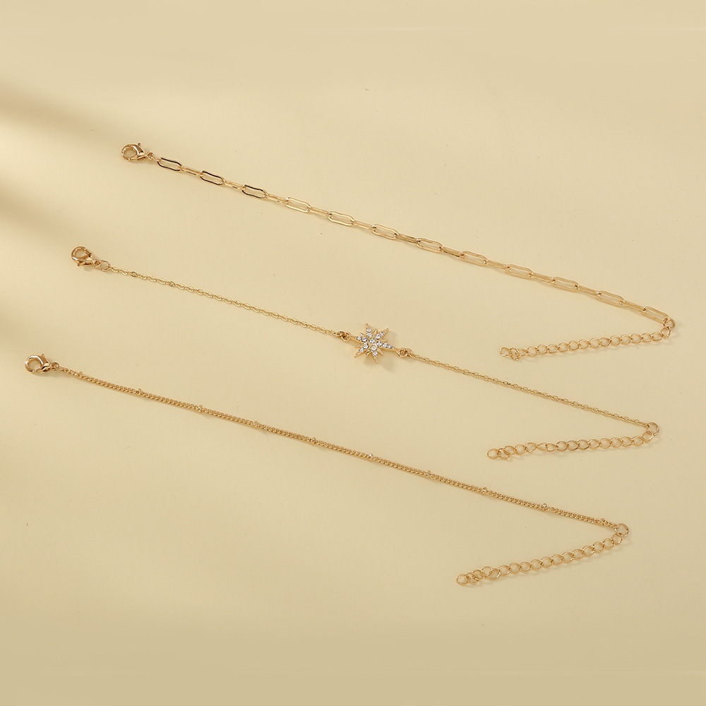 Women's Rhinestone Bracelet Set | 3-Piece Multi-Layer Bangle