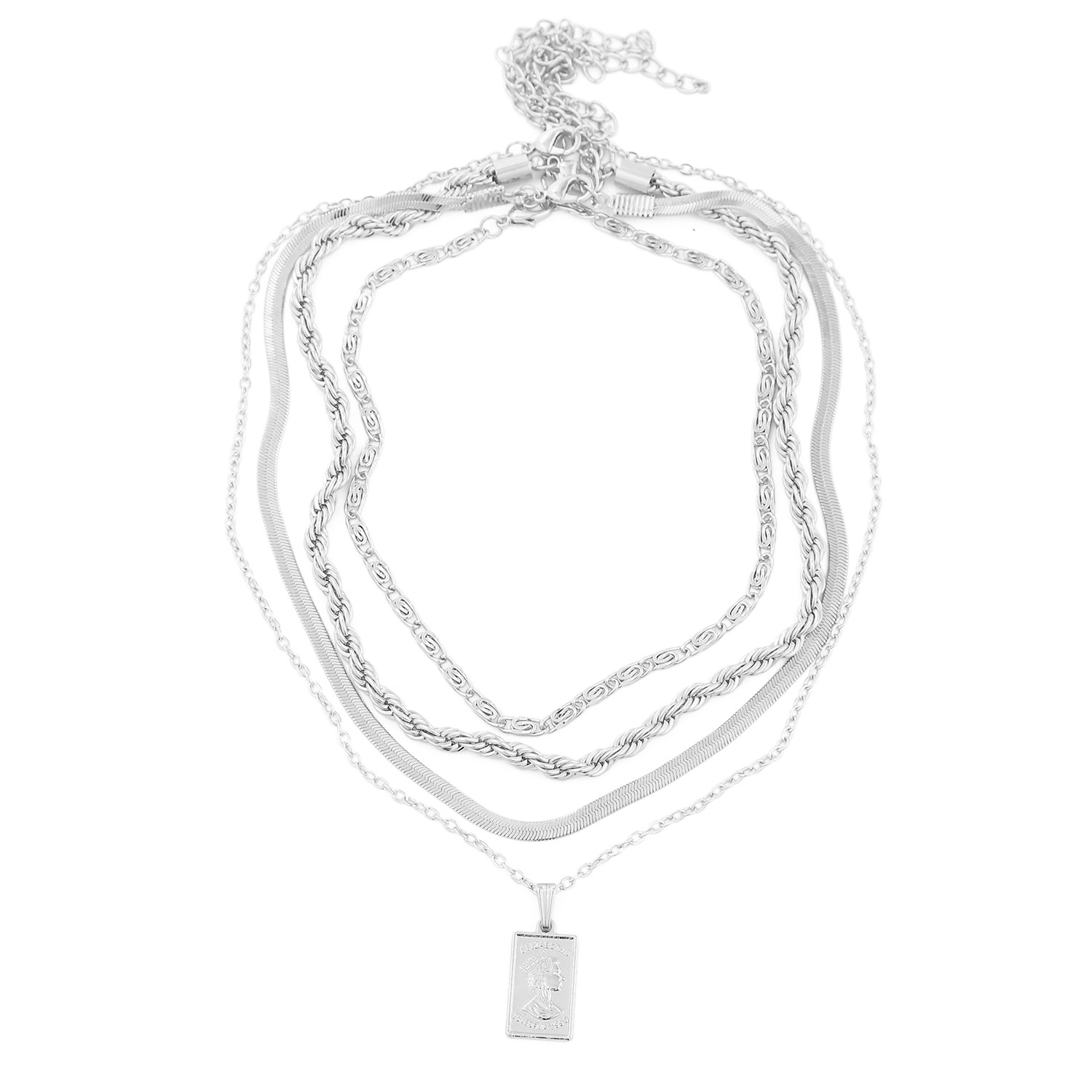 Women's Twisted Chain Necklace | Geometric Alloy Pendant