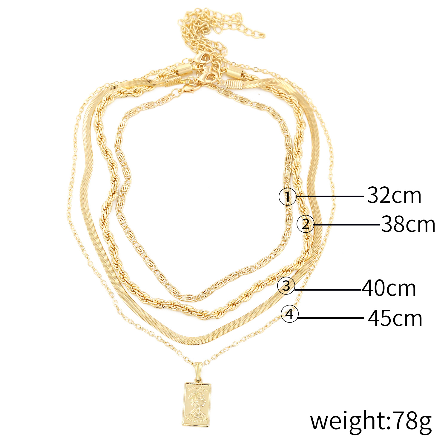 Women's Twisted Chain Necklace | Geometric Alloy Pendant