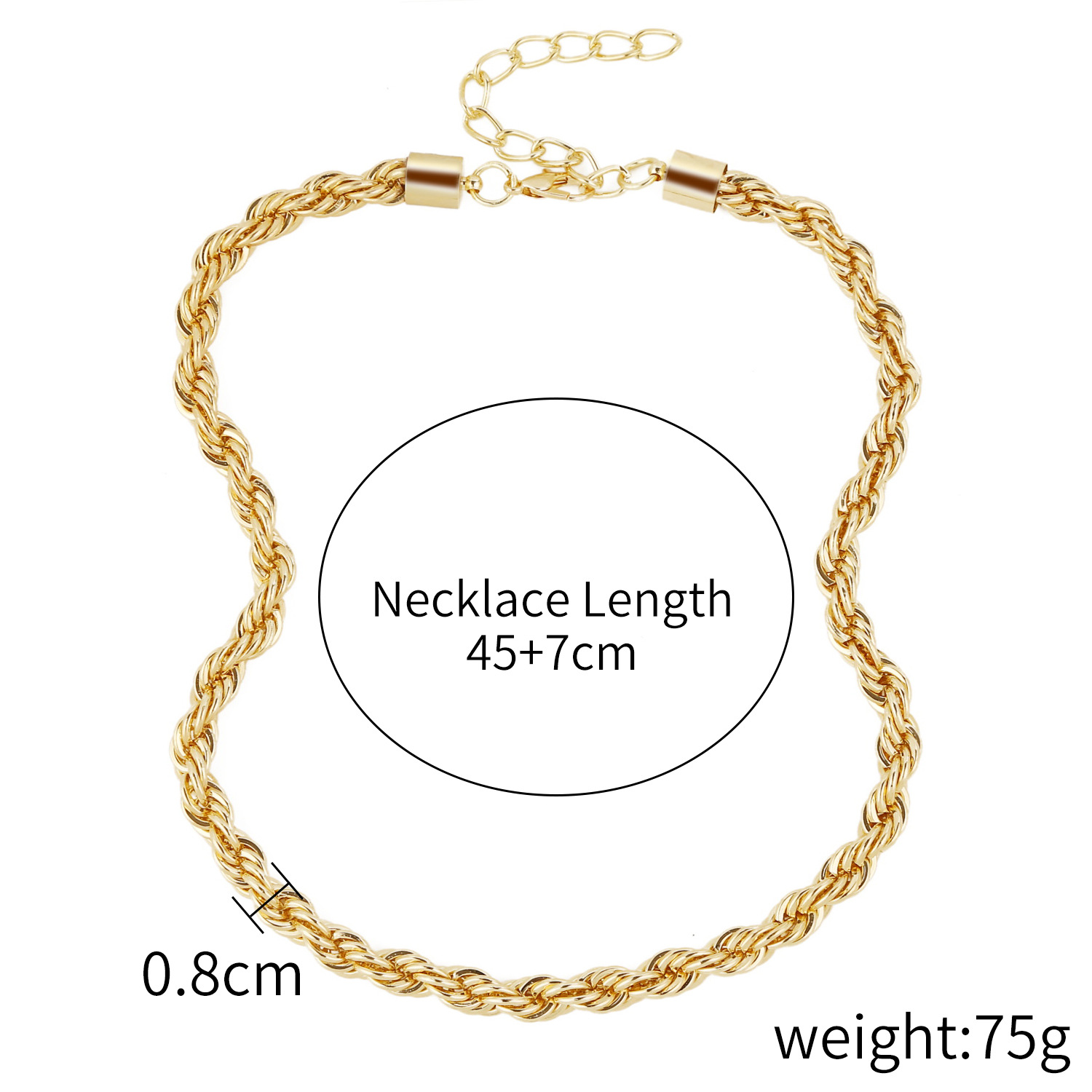 Women's Twisted Chain Necklace | Geometric Alloy Pendant