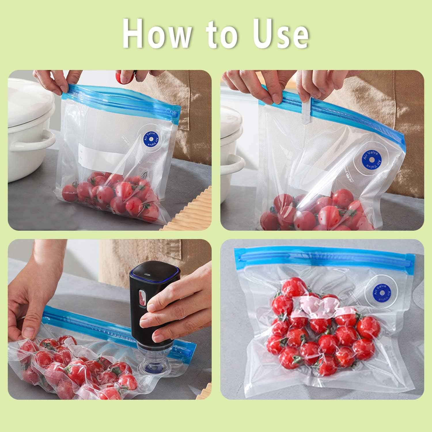 Handheld Vacuum Food Sealer with 10 Bags — Keep Food Fresh Up to 5x Longer 4 Handheld Vacuum Food Sealer with 10 Bags — Keep Food Fresh Up to 5x Longer - Image 4