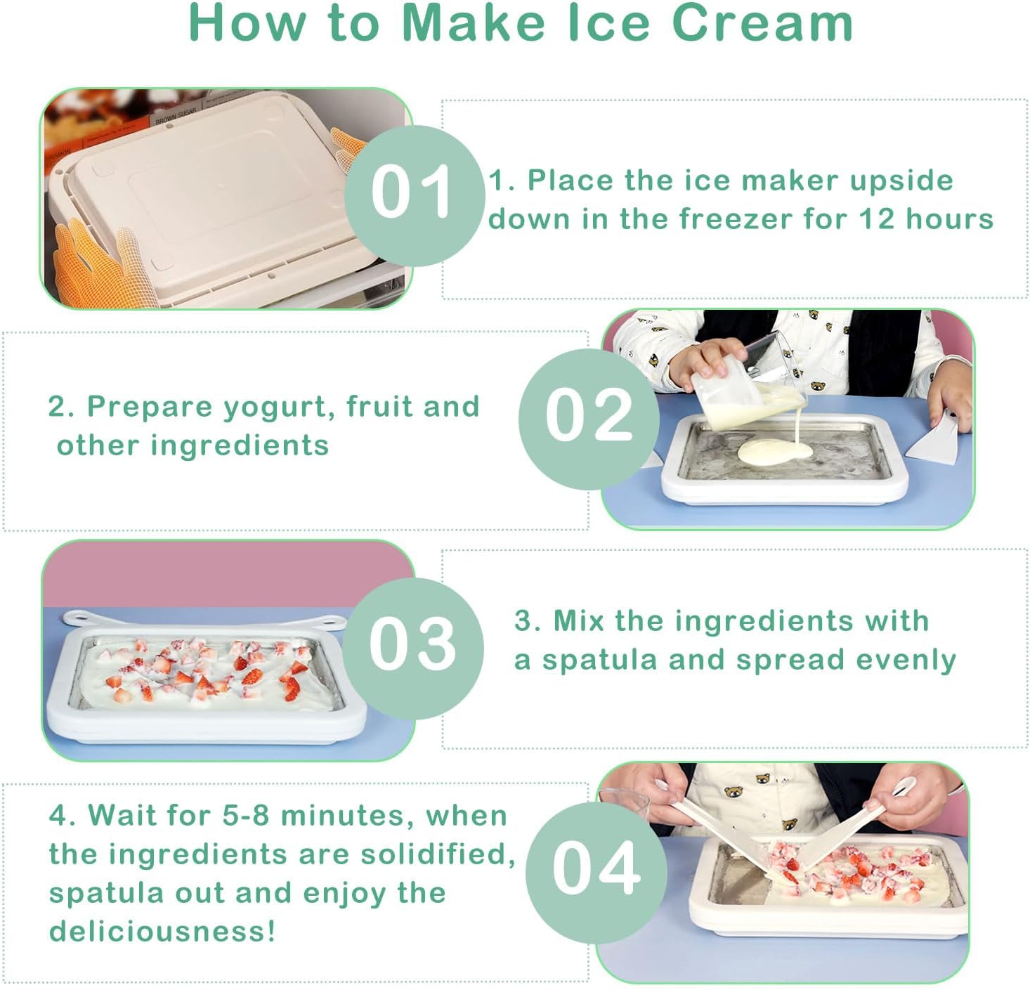 Rolled Ice Cream Pan — Street-Style Ice Cream Rolls at Home, No Machine Needed 8 Rolled Ice Cream Pan — Street-Style Ice Cream Rolls at Home, No Machine Needed - Image 8