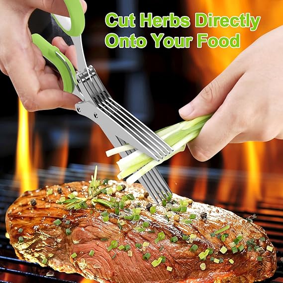 5-Blade Herb Scissors with Cleaning Comb — Fresh Herbs in One Snip 3 5-Blade Herb Scissors with Cleaning Comb — Fresh Herbs in One Snip - Image 3