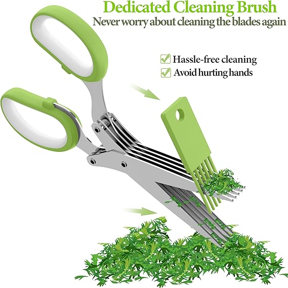 5-Blade Herb Scissors with Cleaning Comb — Fresh Herbs in One Snip 6 5-Blade Herb Scissors with Cleaning Comb — Fresh Herbs in One Snip - Image 6