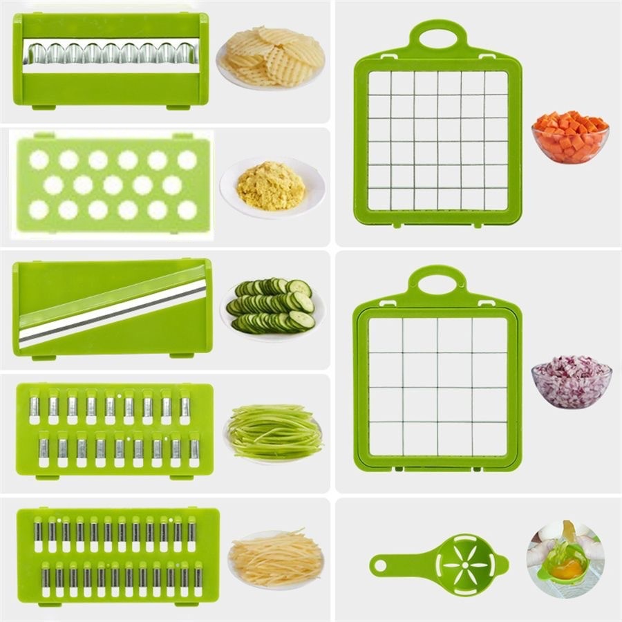 16-in-1 Multifunctional Vegetable Chopper — 8 Blades, Built-In Container 4 16-in-1 Multifunctional Vegetable Chopper — 8 Blades, Built-In Container - Image 4